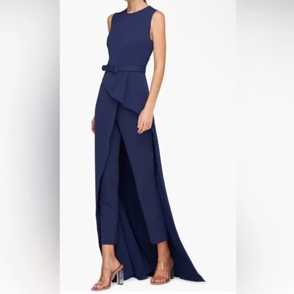 Kay Unger Owen Belted Walk-Thru Scoop Neck Jumpsuit Size 10 NWT - Picture 3 of 7